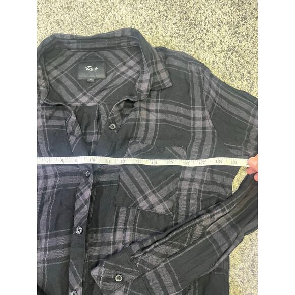 Rails Hunter Button-Up Shirt, Black Plaid Onyx Ash, Women's S, Western‎ Casual - Picture 6 of 11